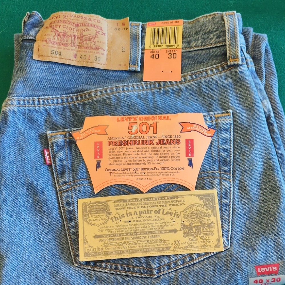 Men's Levi's Classic Light Blue 501 Straight Jeans 40/30